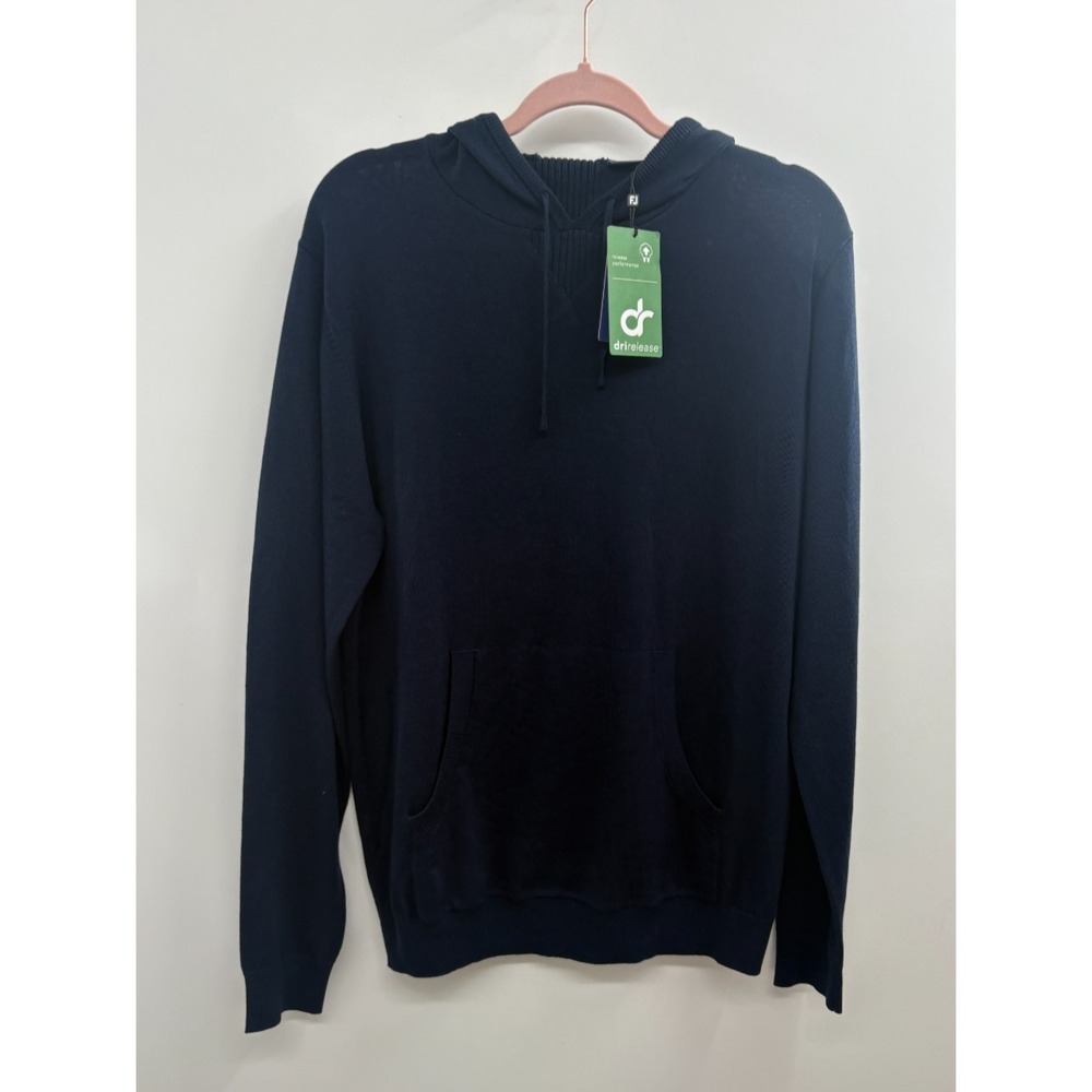 FootJoy Pullover‎ Sweater Hoodie Men's Medium Navy Blue Front Pouch Pocket - NWT